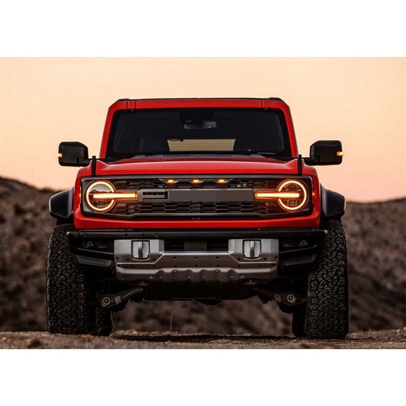 适用于福特烈马中网22款BRONCO GRILL前保险R杠改装饰前脸格栅中