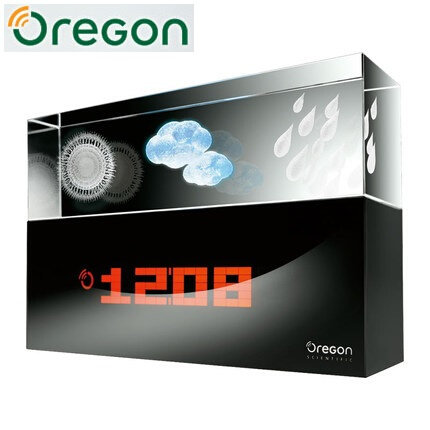 OREGON欧西亚水晶幻彩天气预报仪BA900 高档时钟数显室内温度计