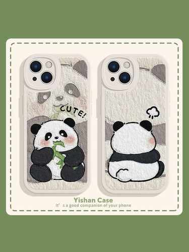 熊猫硅胶vivo手机壳油画