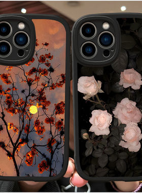 玫瑰花适用OPPO Reno8Pro手机壳A96/A92/A93保护套findX5p个性reno11女r11s/r15x复古realmGT2男R17软a52/a56