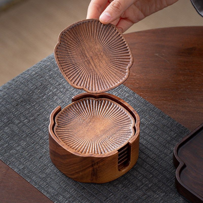胡桃木杯垫中式实木茶道茶杯垫托收纳茶具配件P木质泡茶工具隔热,餐饮具,杯垫,淘宝优惠券,粉丝福利购,淘宝优惠卷
