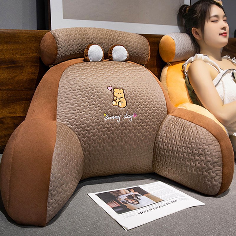 hX夏季冰丝床头靠垫软包护靠枕靠背垫透气O宿舍床上手机看书护腰