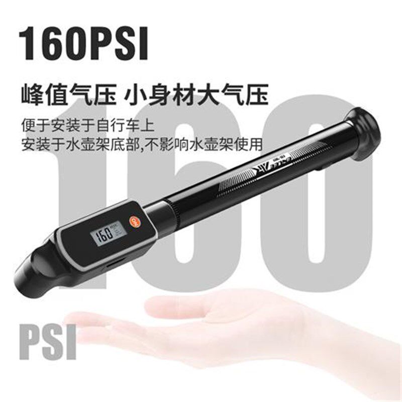 适用自行车打气筒 气压表w美嘴法嘴通用 手动式充气便携家用