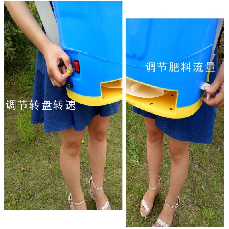 加厚电动施肥器充电播种机u鱼塘投饵饲料机抛撒化肥机锂电池追肥