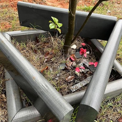 面侧面园挡路条花园青石板土菜天然切切J花坛石石牙机围路沿机石