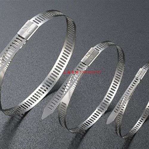 304卡扣不锈钢船用金属扎带7*200 阶梯K式电缆钢带户外扎带100条