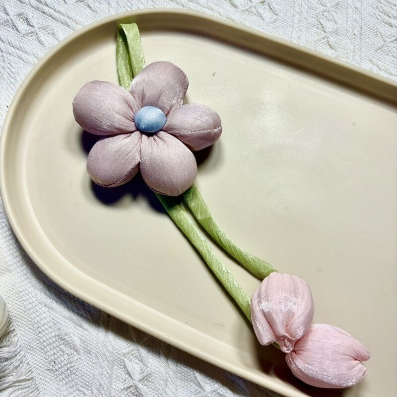 布艺充棉小花吊坠郁金香DIY服饰配件可爱立体花朵五瓣花帽子辅料