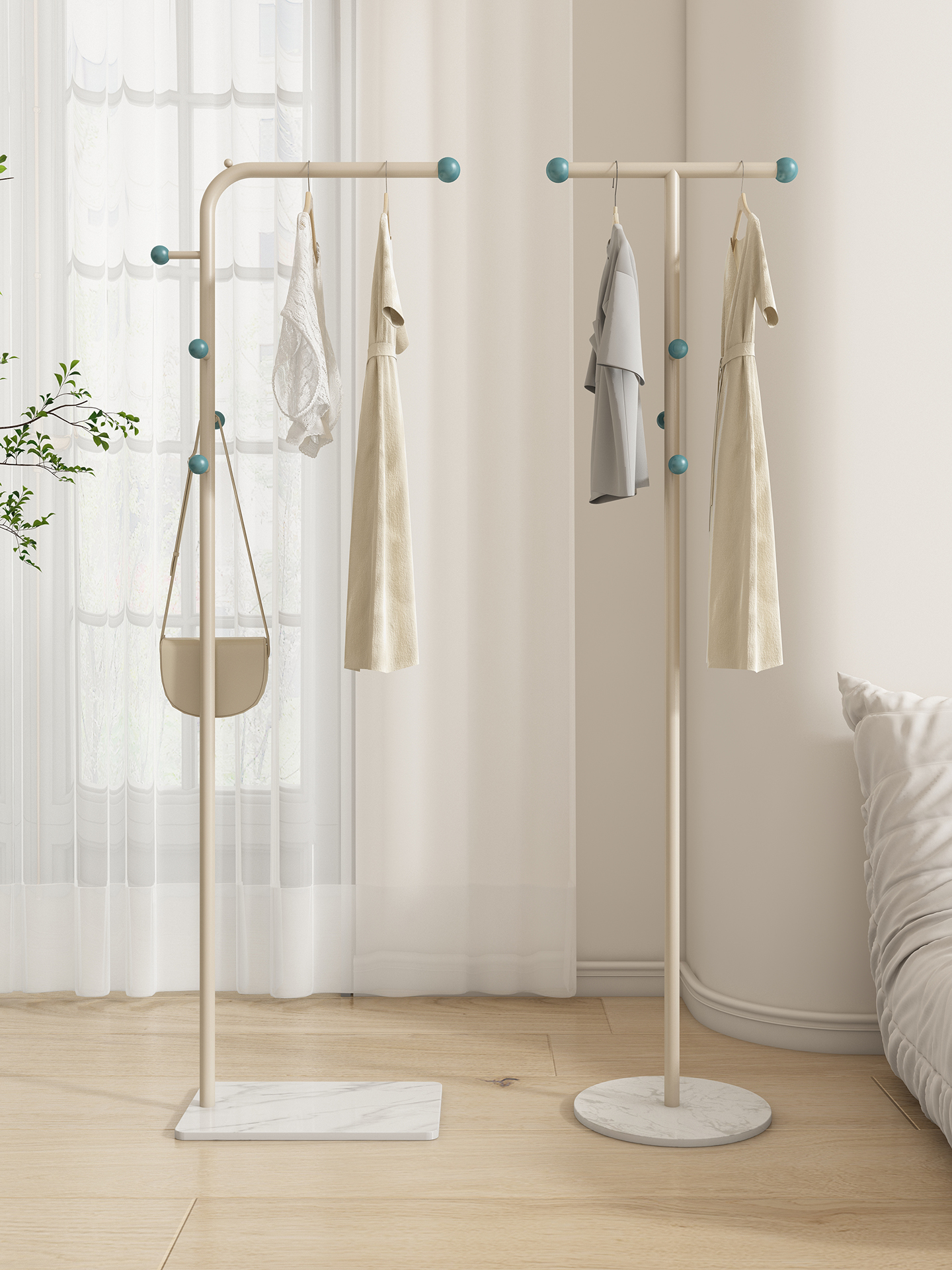 网红客厅简约衣帽架落地卧室家用进门挂衣架室内多功能立式衣服架