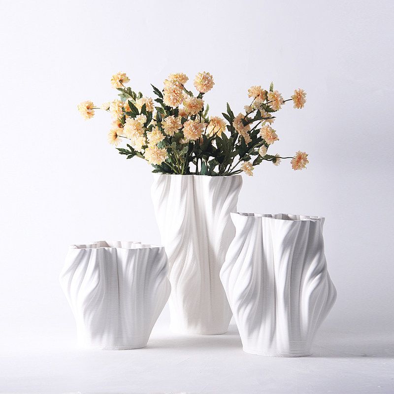 3D打印b创意陶瓷花器现代简约异形样板间花瓶干花插客厅电视柜摆,家居饰品,花瓶,淘宝优惠券,粉丝福利购,淘宝优惠卷
