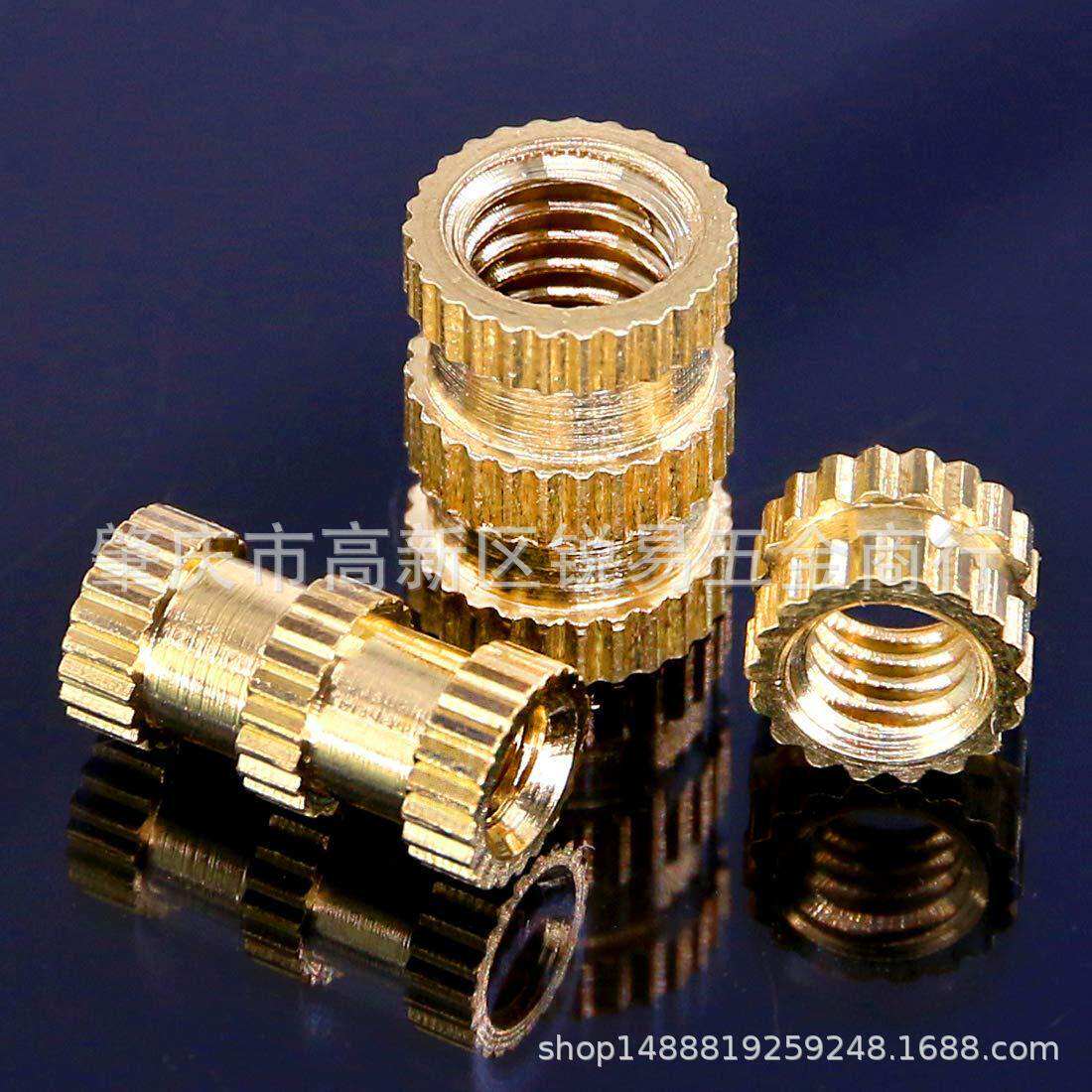 370Pcs M2 M3 M4 M5内螺纹滚花黄J铜螺纹嵌件嵌入式螺母分类套件