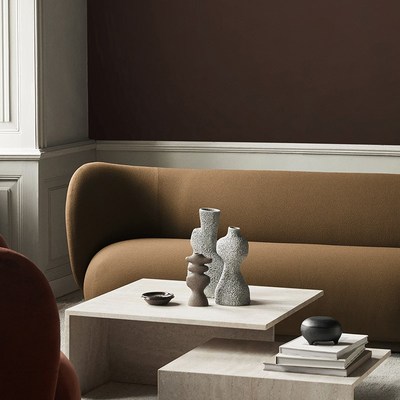 ferm LIVING Yara陶土日式侘S寂风花瓶软装摆件