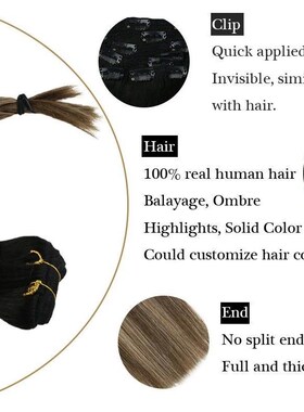 Double Weft Clip in Hair Extensions  KReal Human Hair 7pc