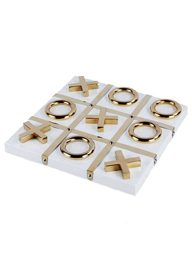 现代轻奢大理石国际象棋五v子棋盘水晶象棋摆件样板房客厅软装饰