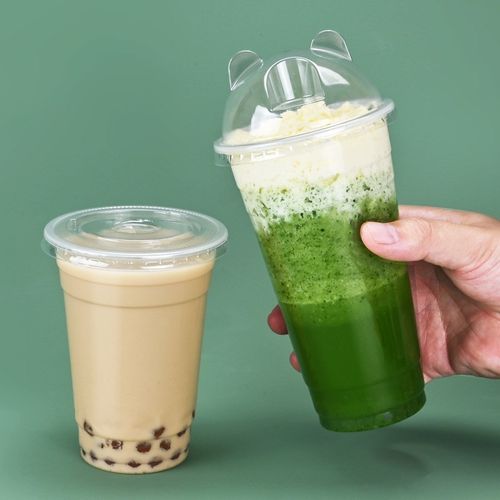 奶茶杯子一次性95口径透明pp塑料杯摆摊柠檬N茶果汁饮料杯批有盖