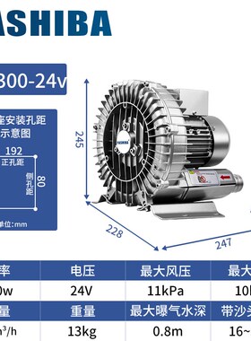 新款永磁高压旋涡风机定做q24v48v60v72v直流电鼓风机增氧机氧包