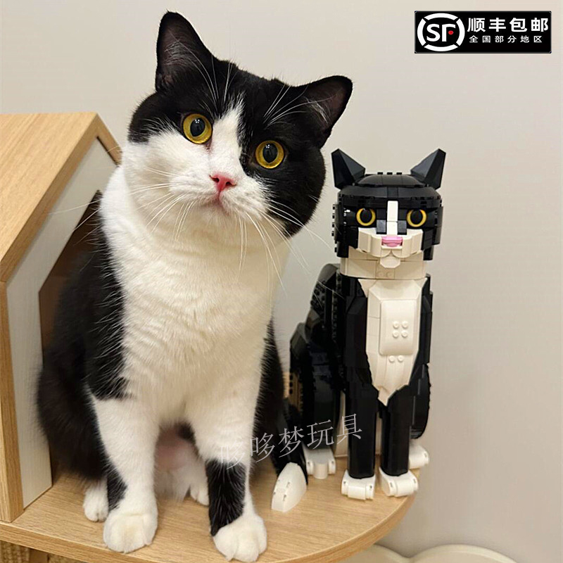 2025年新款燕尾服猫积木奶牛猫咪