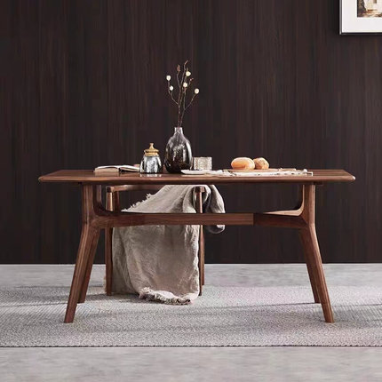 北美黑胡桃木餐桌北欧风格全实木书桌会议桌设计师白蜡木原木家具