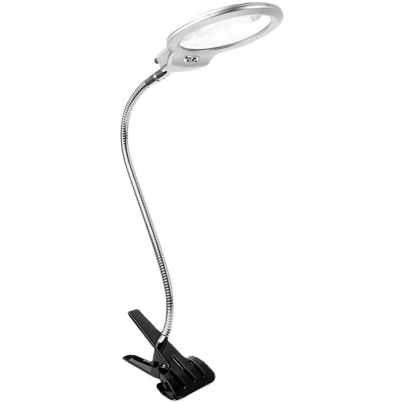 桌面台式可固定手工钩织放大镜带灯维修夹子老年X人阅读绘画眼