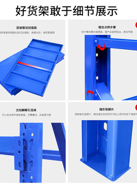 音飞INFORM货架仓储置物q架2000*600*2000mm重型白色主架三层承重