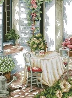 精准印花新款DkMC绣线十字绣 客厅大画 风景 午后花园