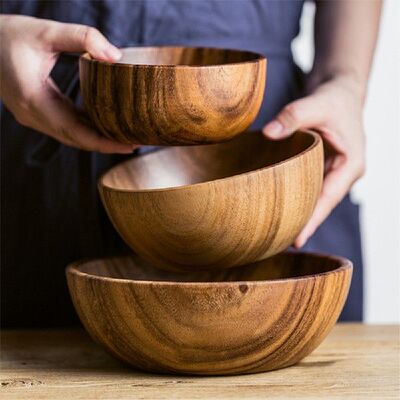 推荐Acacia Woodekn Bowl Wood Grain Korea Japanese-styleZ Bas