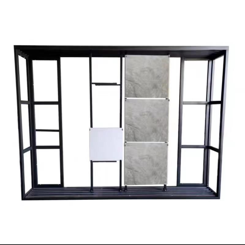 岩板瓷砖c推拉展示架木地板可调节宽度展架石材样品展架立式多功