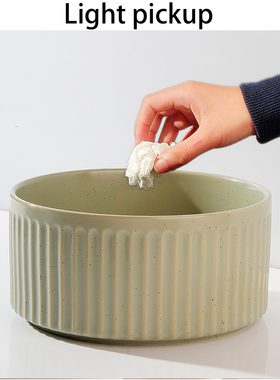 黑色桌面垃圾桶客厅茶几陶瓷简约卫生间卧室家用厨房桌上小号餐桌