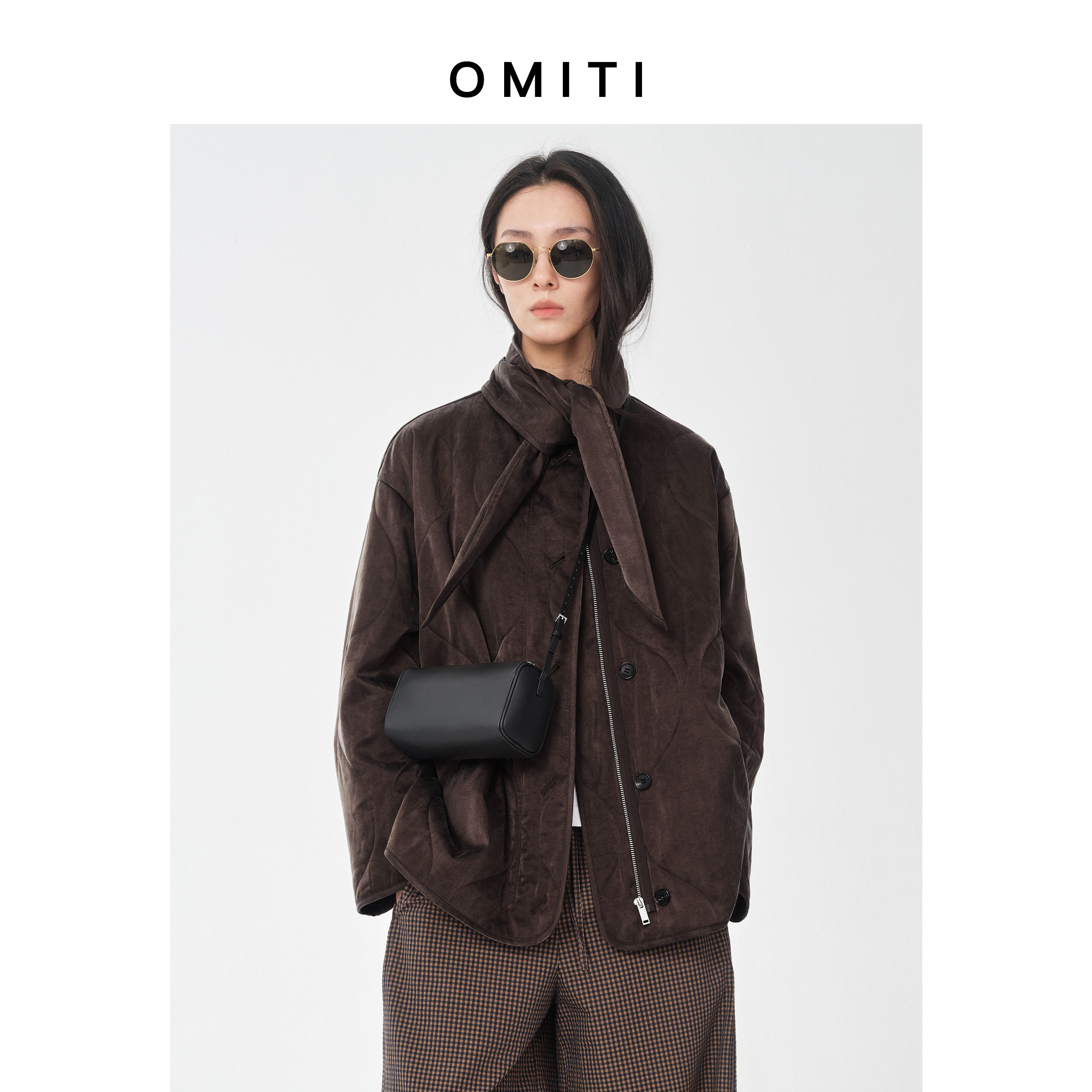 OMITI省略 真丝云感软糯棉服外套女2026新款雾面光泽100%羊毛填充