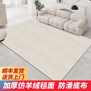 奶油客厅加厚地毯直o播间地垫简约黑白灰免洗卧室床边毯子可擦防