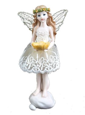 【折扣价】欧式蕾丝礼天使花仙子A女孩房卧室装饰品小提家居摆件