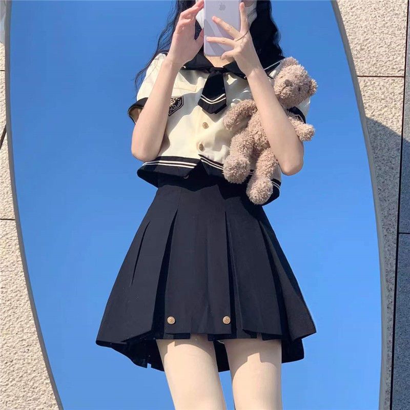 学院风甜美jk制服2024套装女日系水手学生服短袖可爱百褶裙套装
