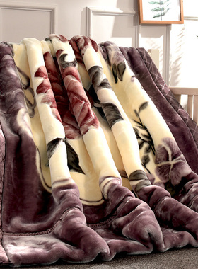 winter double layer thickened raschel blanket quilt跨境出港