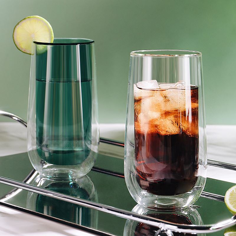 Glass Double Walled Heat Insulated Tea Cup coffeemug跨境香港