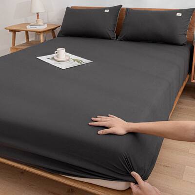 soft bed sheets fitted sheet cotton set 床垫套 纯色床笠床单