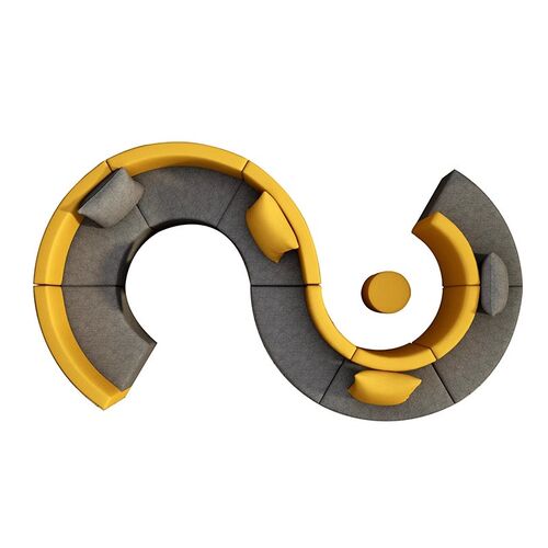 公司大厅创意沙发办公室培训机z构等候区休闲S沙发休息区异形沙发