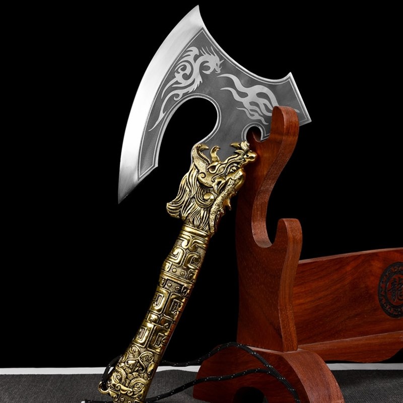 龙泉手工锻打战斧斩骨斧砍柴砍y树劈柴开山户外多功能斧头家用全