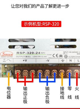 。开关电源24V12V主动式PFC变u压器RSP-320/500/1000/3000W足功率