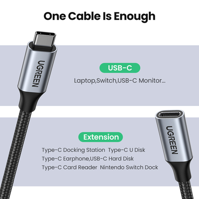 Ugreen USB C Extension Cable TyBpe C Extender Cord USB-C Thu