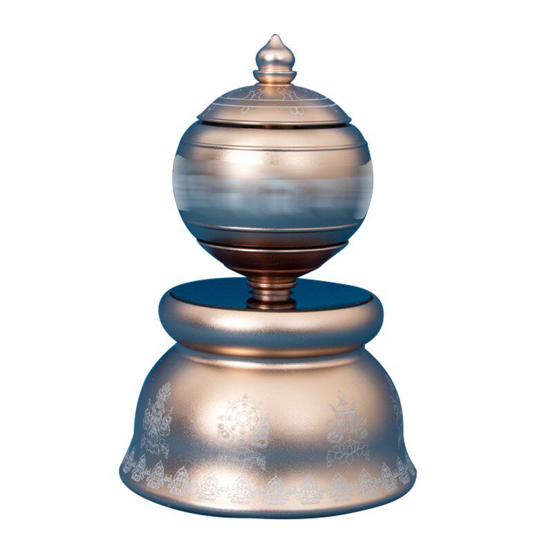 太阳能转轮车载旋转摆件手拨转y筒汽车内中控台转金桶转金轮保平