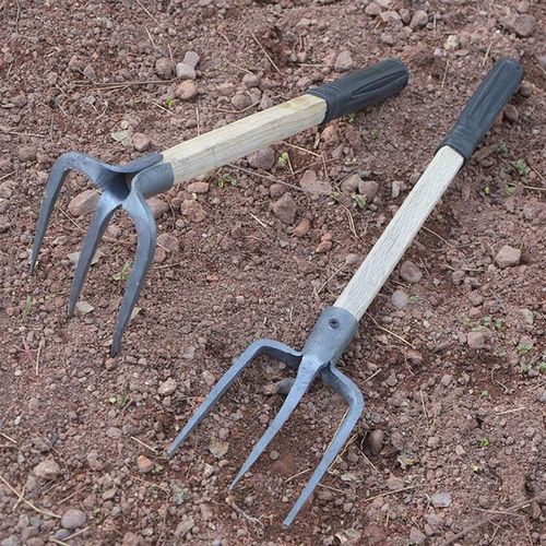 小锄头木柄锻打家用o挖地种菜除草园艺工具多功能农用翻土耙子镐