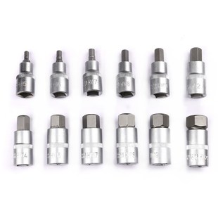 厂家直销12PC1 2规格工具钢滚花压批套筒气R动汽修组套五金工具