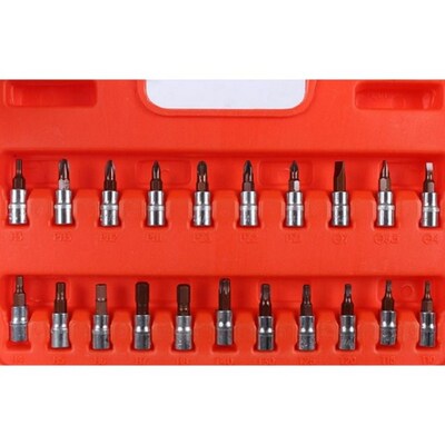 53pcs Automobile Motorcycle Car Repair Tool Box 46V pcs Prec