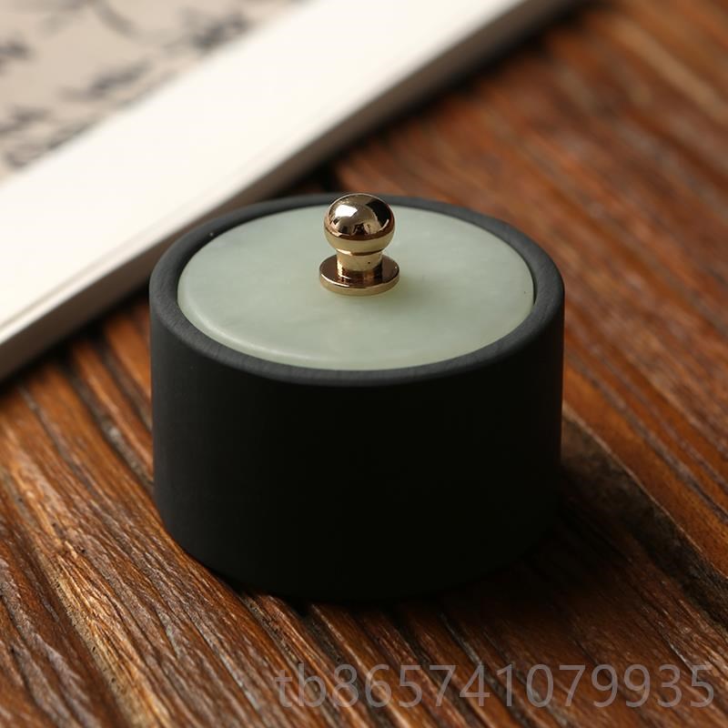 玉带盖小砚石g台 保湿防干墨小书法带盖原石砚迷你楷罗纹