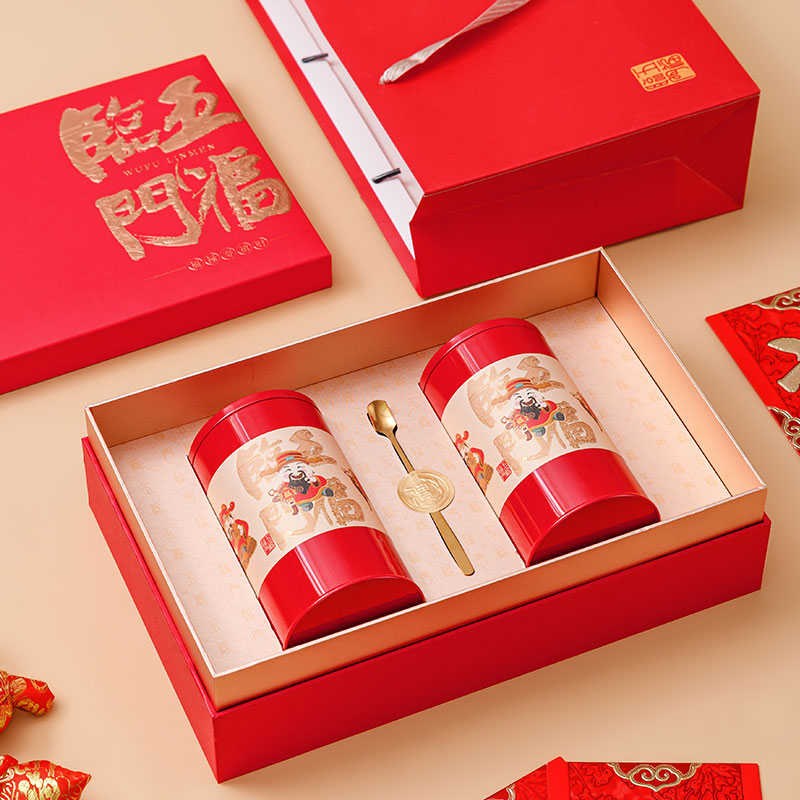 茶叶包装盒新款j红色空盒子红茶绿茶通用铁罐半斤装空礼盒定制