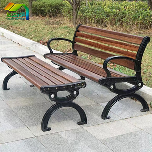 公园椅户外长椅室外庭院休闲带靠背长凳碳纤维防木纹合金长条凳