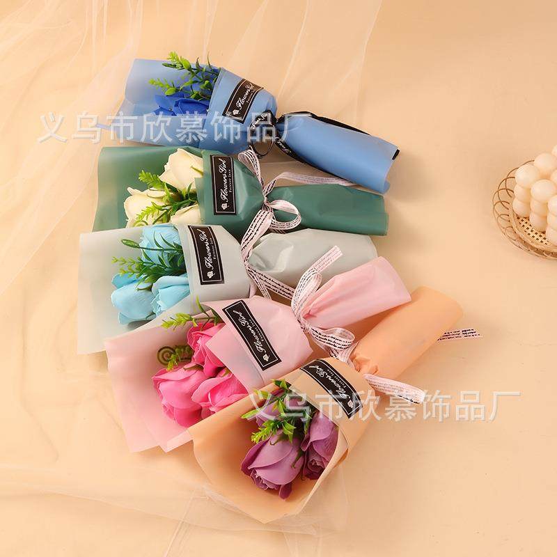 爆款七夕礼物玫瑰香皂花肥皂花头装饰礼盒花束礼物仿真花实力商家