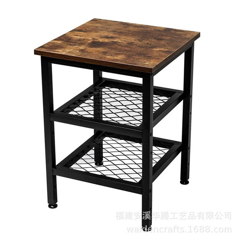 美式工业风客厅沙发侧边桌几卧室简约多层铁艺边几床头收纳架