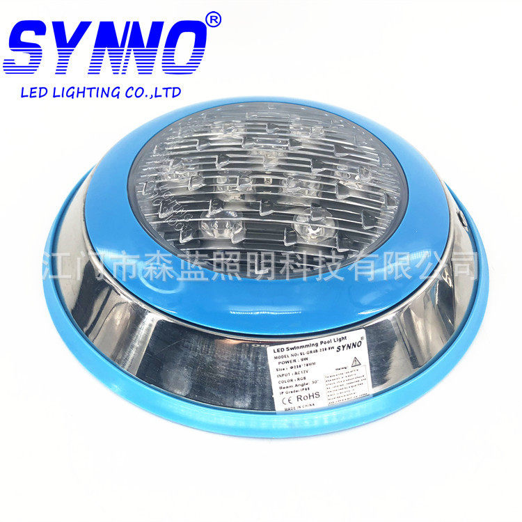 出口贸易LED泳池灯 直径180mm水下挂壁灯 3W6W9W挂壁LED泳池灯