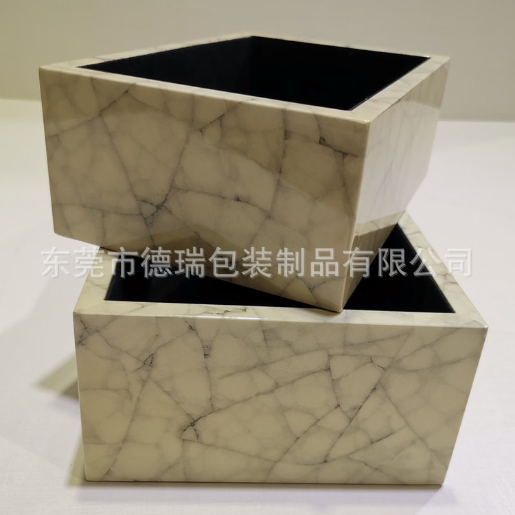 无盖木盒 大理石木纹钢琴漆木盒木制手工贴纸烤漆木盒 桌面收纳盒