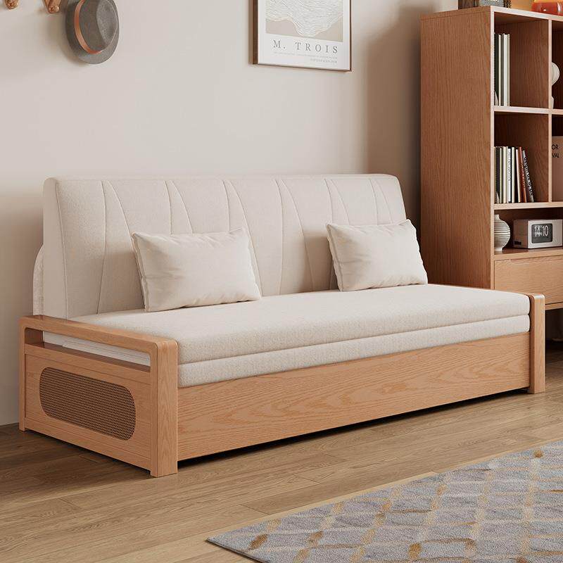 实木折叠沙发床2026新款无扶手小户型伸缩一体两用床客厅双人沙发